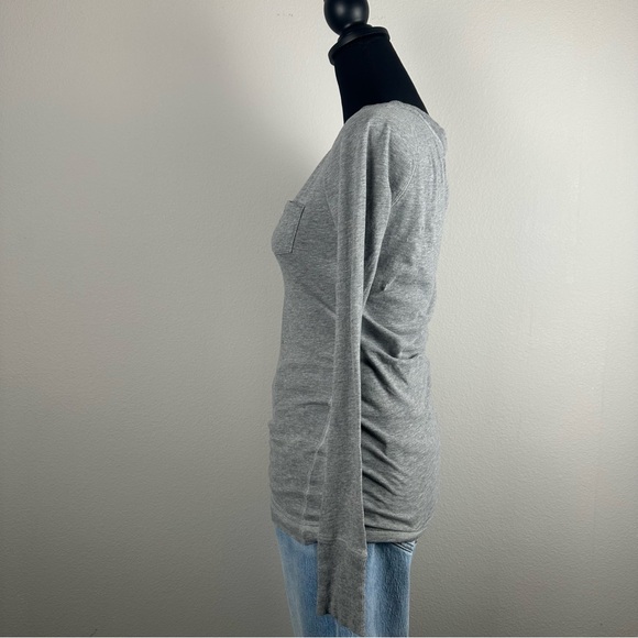 Abercrombie & Fitch Top Womens Small Grey Long Sleeve V-Neck Y2K Bella Swan VTG - Picture 6 of 12